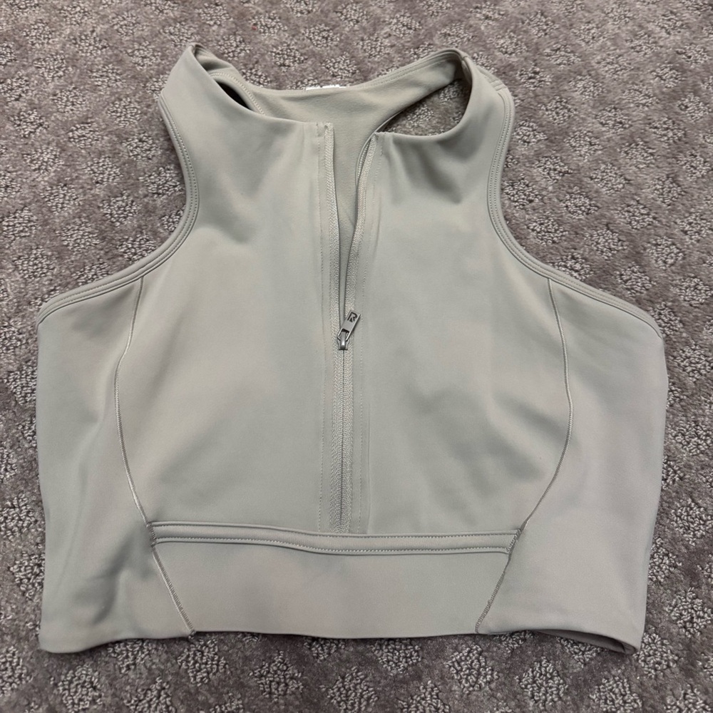 BuffBunny Light Gray Zip-Up Top